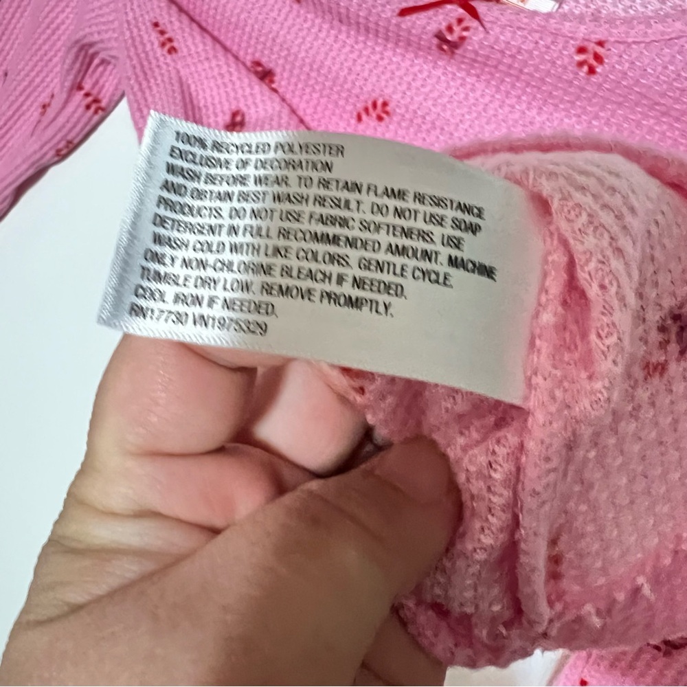 ❤️3/$15 NWT Cat & Jack Pink Long Sleeve Pajama Top - Size M - Picture 5 of 5